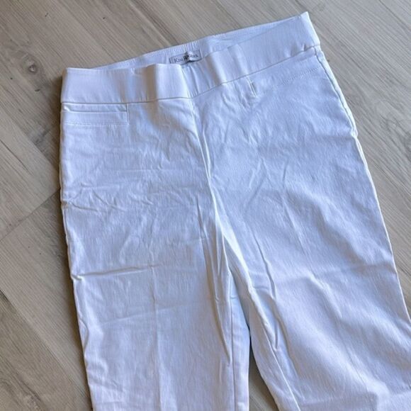 Kim Rogers White Stretch Pull On Capri Pants Size 10 - Picture 3 of 6